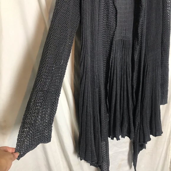 Torrid Womens Gray Open Knit Waterfall Open Front Duster Cardigan Size 2 2X Goth - Picture 8 of 15
